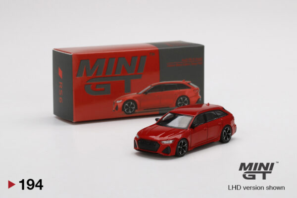 MINI GT 1/64 Audi RS 6 Avant Carbon Black Edition Tango Red