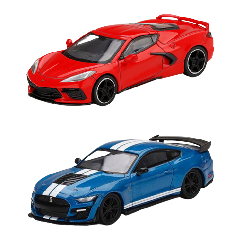 MINI GT Mustang & Corvette Set