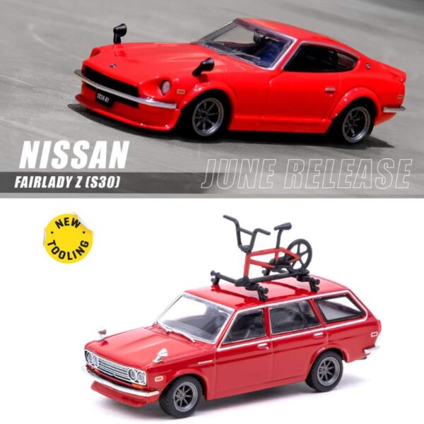 Special Offer INNO64 Nissan Fairlady Z and Tarmac Works Datsun Bluebird 510 Wagon Set