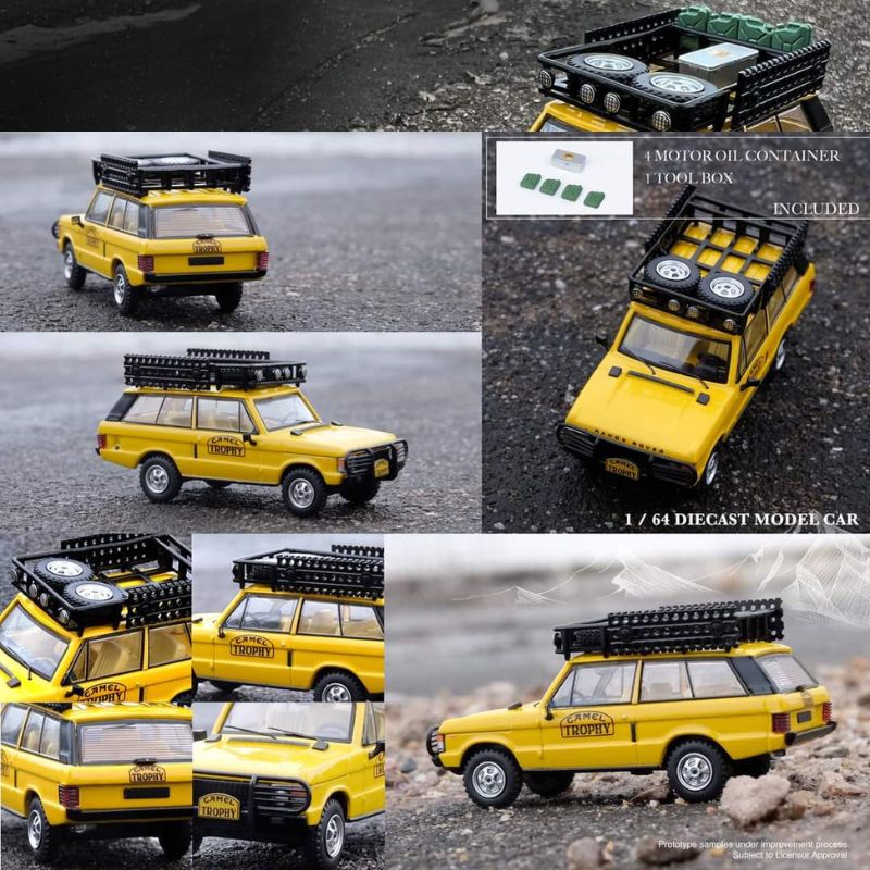 INNO64 RANGE ROVER CLASSIC CAMEL TROPHY 1982 With Accessories MINIATURE  TOY SHOP