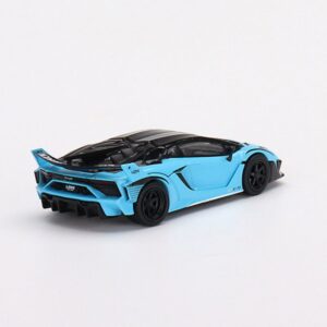 Lamborghini LB-Silhouette WORKS Aventador GT EVO Baby Blue By MINI GT Back View
