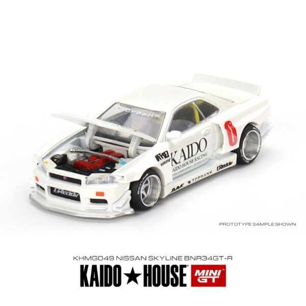 Nissan Skyline GT-R (R34) Kaido Works V2 By MINI GT Open Hood