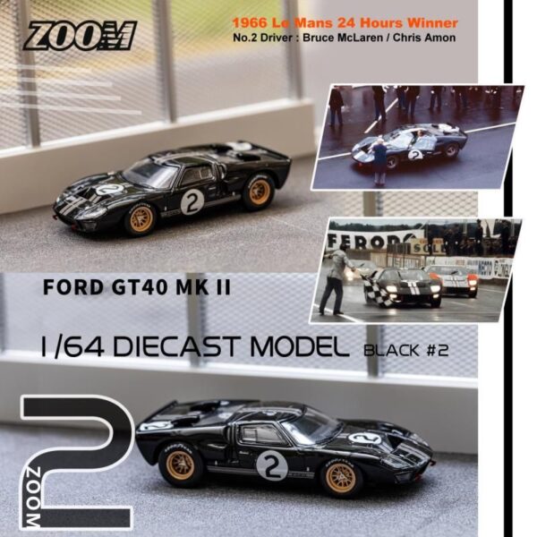 Ford GT40 MK II Winner #2 Black By Zoom