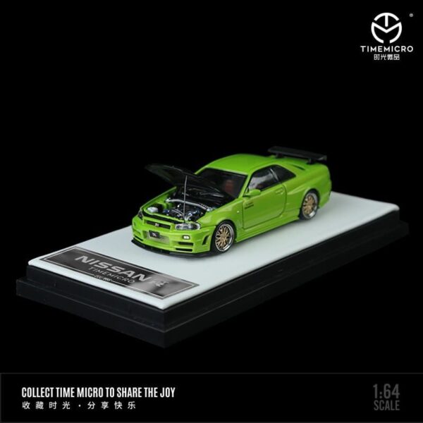 Time Micro Nissan Skyline GT-R R34 Z-Tune Carbon Hood Green