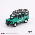 MINI GT Land Rover Defender 110 1985 County Station Wagon Trident Green