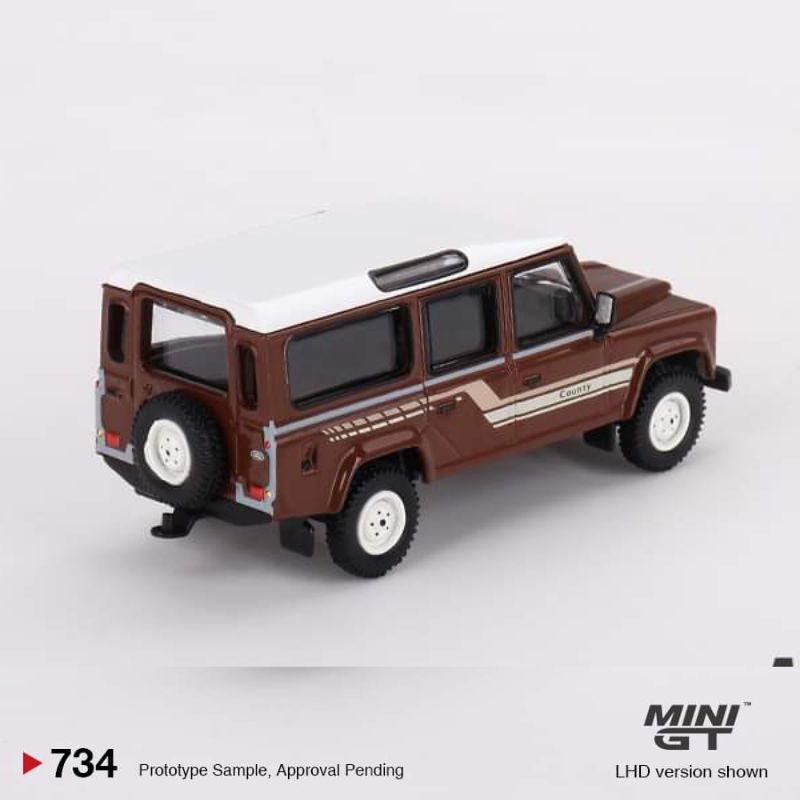 MINI GT Land Rover Defender 110 1985 County Station Wagon Russet Brown