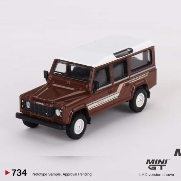 MINI GT Land Rover Defender 110 1985 County Station Wagon Russet Brown