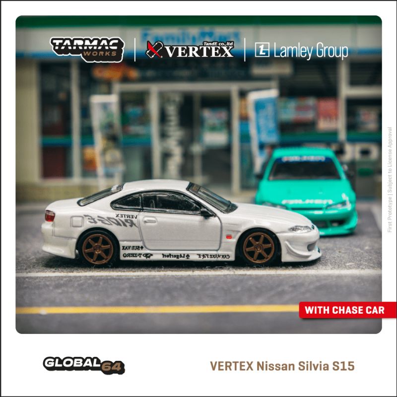 Tarmac Works VERTEX Nissan Silvia S15 White Metallic
