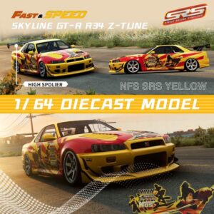 Fast Speed Nissan Skyline GT-R R34 Z-Tune NFS SRS Yellow-Red Livery