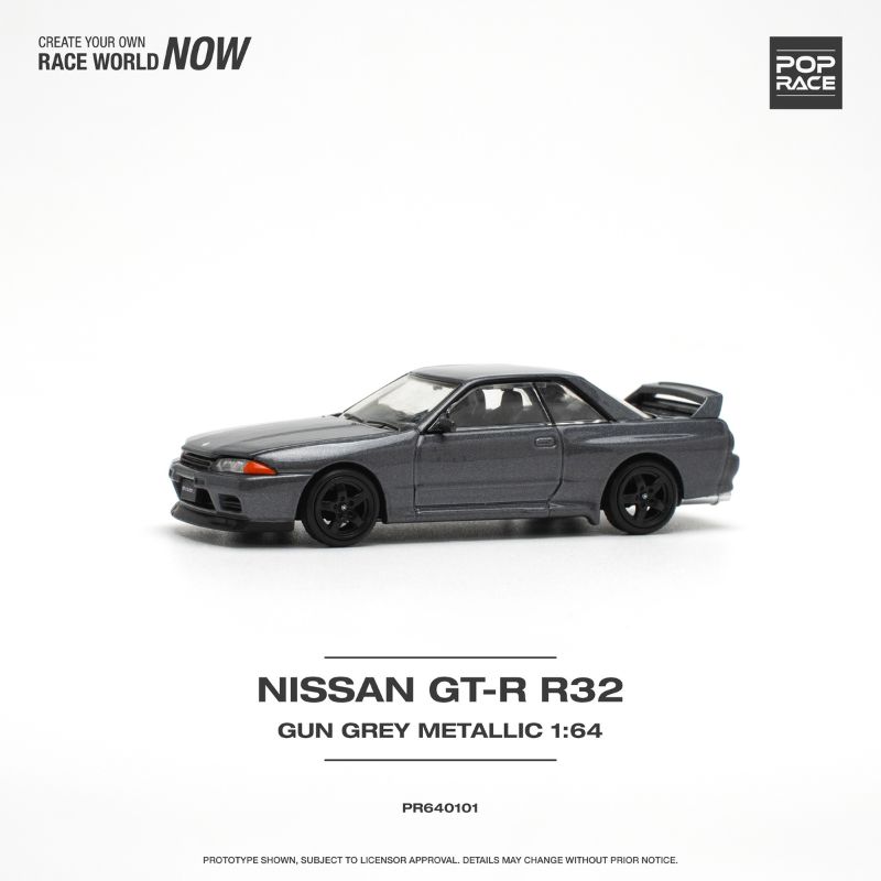 Pop Race Nissan GT-R R32 Gun Grey Metallic