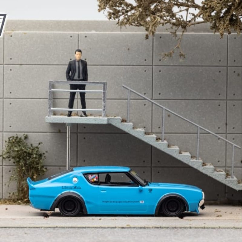 Zoom Nissan Skyline GT-R KPGC110 Liberty Walk Modified Baby Blue