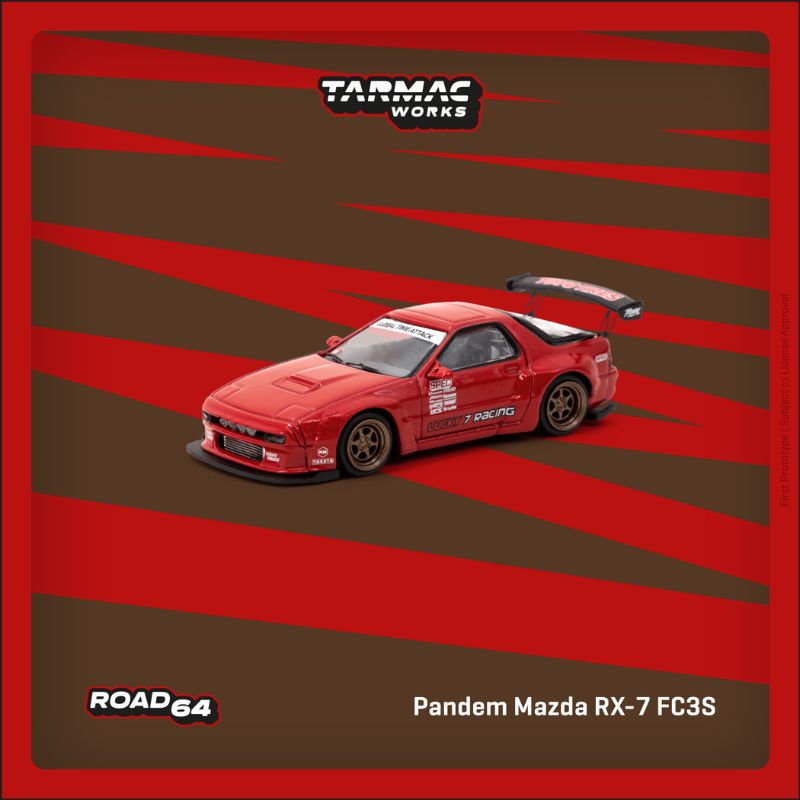 Tarmac Works Pandem Mazda RX-7 FC3S Red