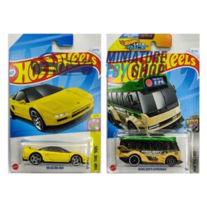Hot Wheels 2024 Mainline '90 Acura NSX Yellow and Kowloon'D Hypervan Green Beige