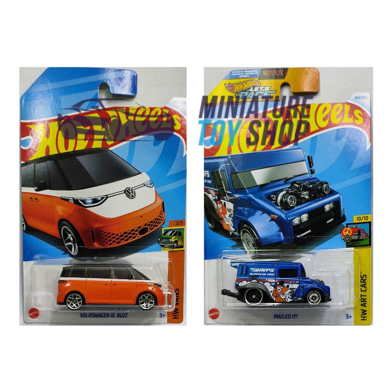Hot Wheels 2024 Mainline Volkswagen Id Buzz Orange White and Mailed It Blue