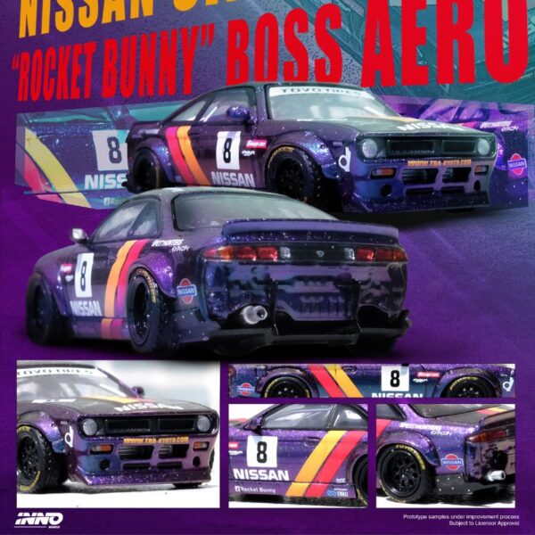 INNO64 Models Nissan Silvia (S14) Boss Rocket Bunny Purple