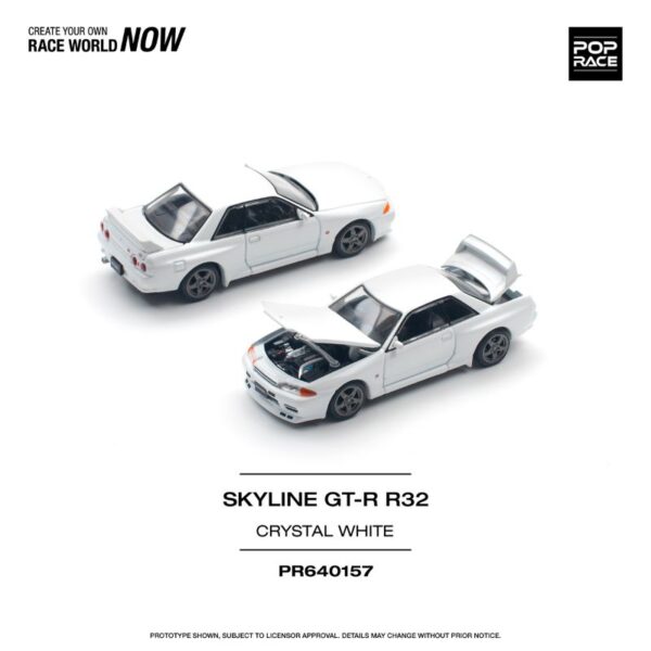 PopRace Skyline GT-R R32 Crystal White