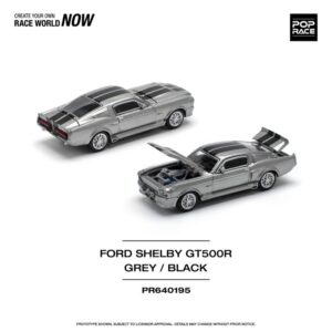 PopRace 1967 Shelby Mustang GT500 Grey Black