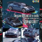 INNO64 Models Nissan Skyline GT-R (R35) Top Secret Edition Grey with Carbon Top