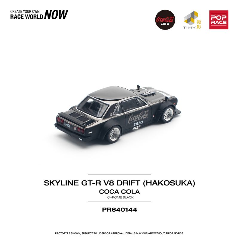 ミニカー NASCAR Pre-Order) PopRace Skyline GT-R V8 Drift (Hakosuka) Black Coca
