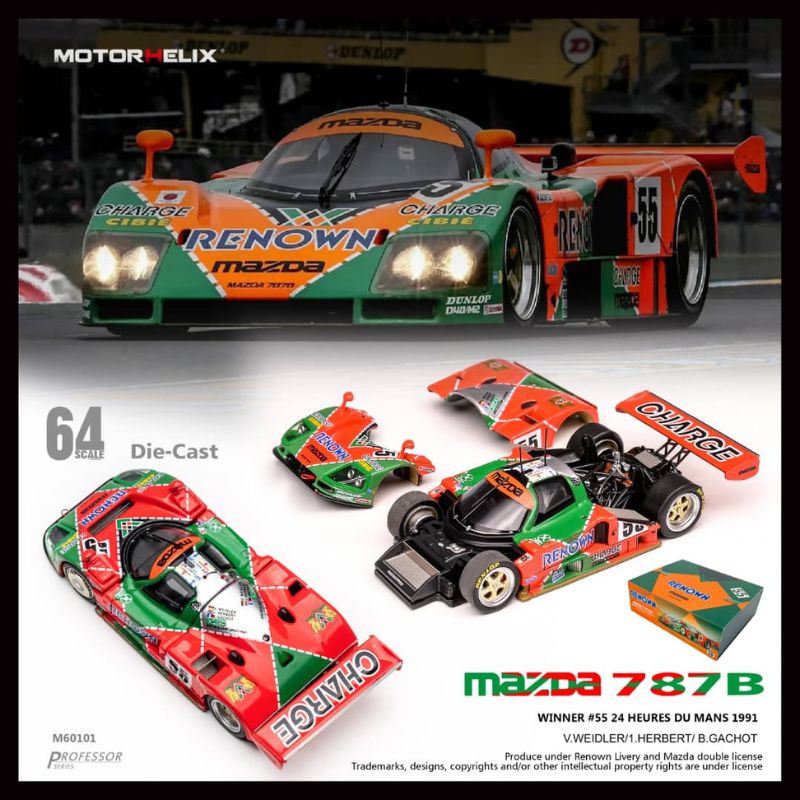 Motorhelix Mazda 787B Winner #55 24 Hrs of Le Mans 1991