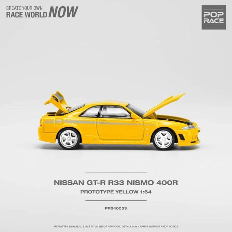 PopRace Nissan GT-R R33 Nismo 400R Yellow - MINIATURE TOY SHOP
