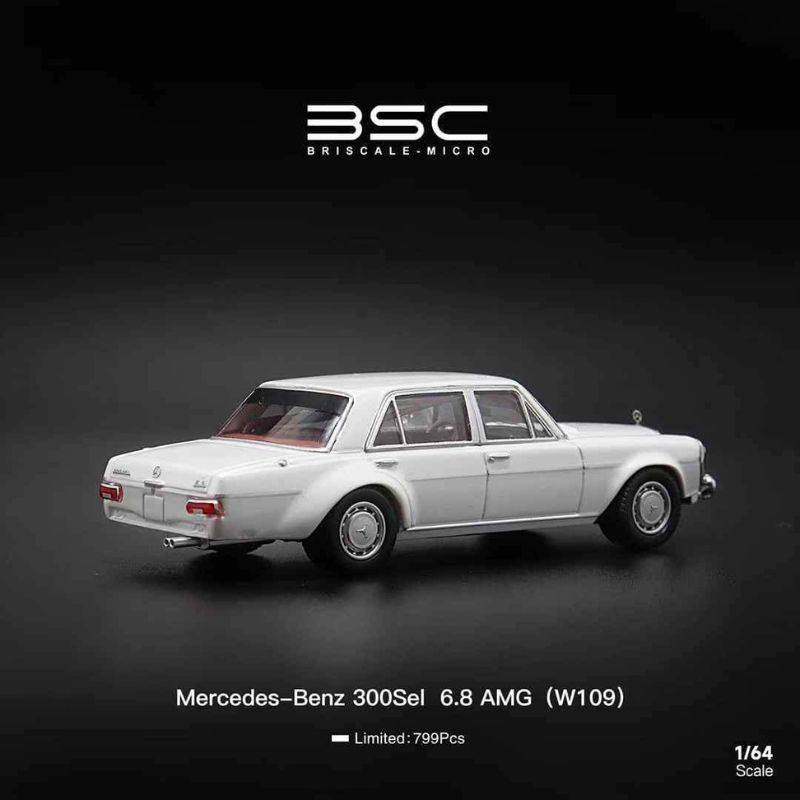 Briscale Model Mercedes Benz 300 SEL 6.8 AMG W109 White