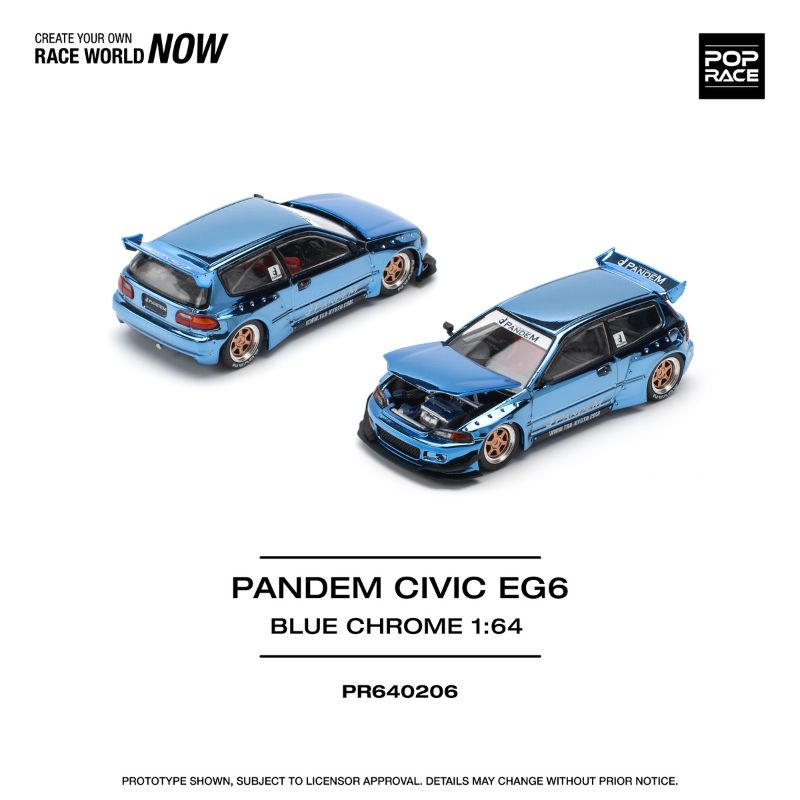 PopRace Pandem Civic EG6 Blue Chrome