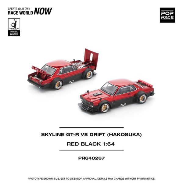 (Pre-Order) Pop Race Skyline GT-R V8 Drift (HAKOSUKA) Red Black ...