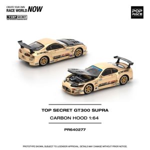 Pop Race Top Secret GT300 Supra Carbon Hood Chrome Gold