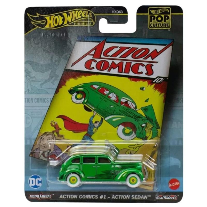 Hot Wheels 2025 Premium Pop Culture Action Comics Action Sedan Hot Wheels 2025 Premium Pop Culture Action Comics Action Sedan