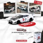 Tarmac Works LB-WORKS NISSAN GT-R R35 type 2 White with Oil Can Packaging