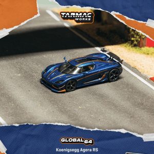 Tarmac Works Koenigsegg Agera RS Dark Blue Carbon Fiber Orange Accents
