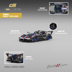 CM Model Pagani Zonda R Evo Barchetta Carbon Black