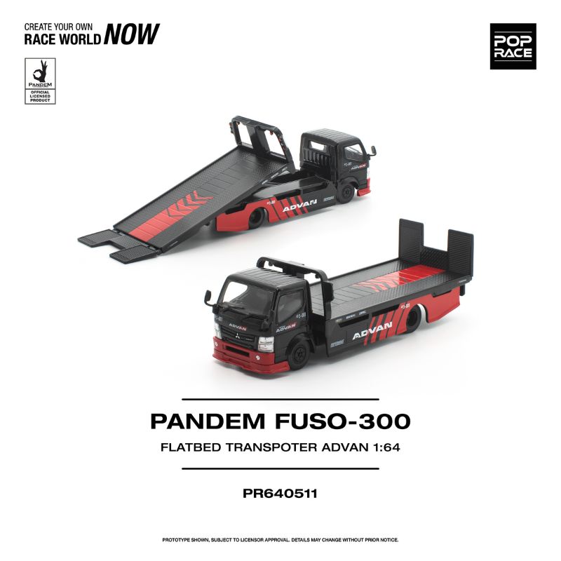 Pop Race PANDEM FUSO 300 Flatbed Transporter ADVAN