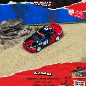 Tarmac Works Mitsubishi Lancer Evolution III China Rally 1998 Red Black