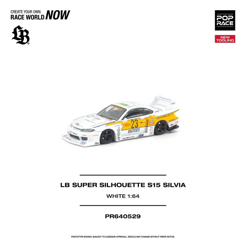 Pop Race LB Super Silhouette S15 Silvia White #23 Pop Race LB Super Silhouette S15 Silvia White #23