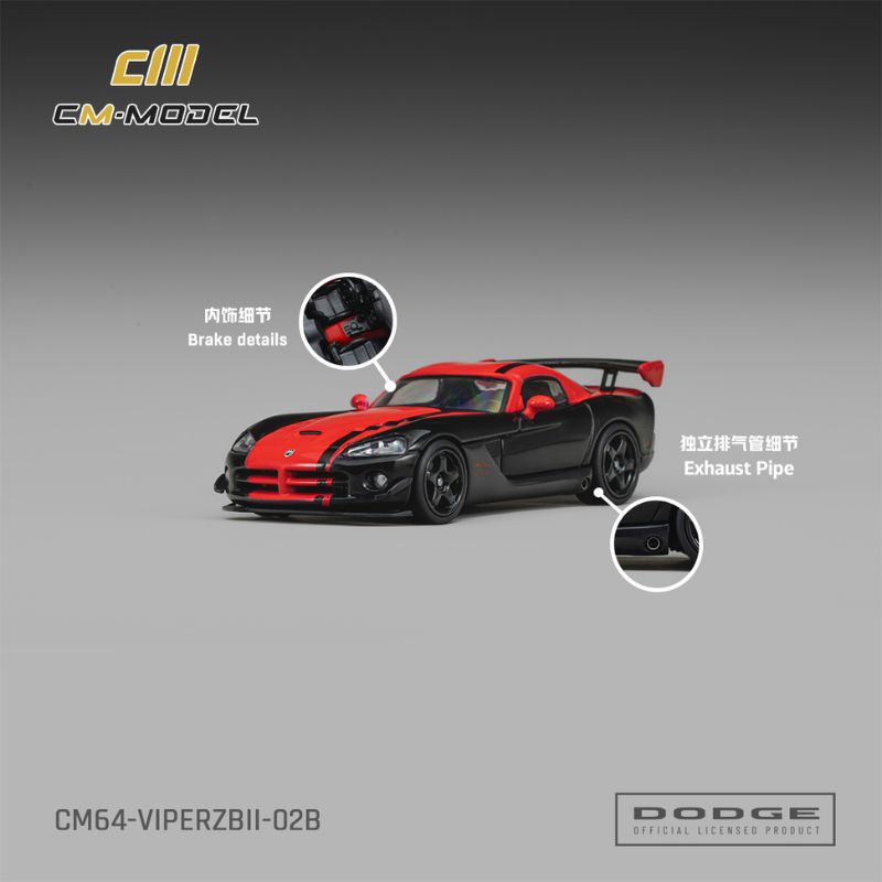 CM Model Dodge Viper ACR(ZBII) Viper Black with Red