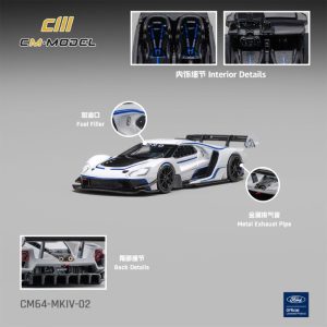 CM Model Ford GT Mk IV Frozen White & Sonic Blue Pearl