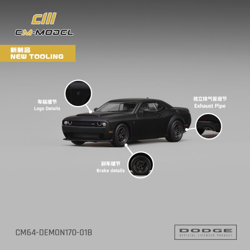 CM Model Dodge Demon 170 Matte Black CM Model Dodge Demon 170 Matte Black