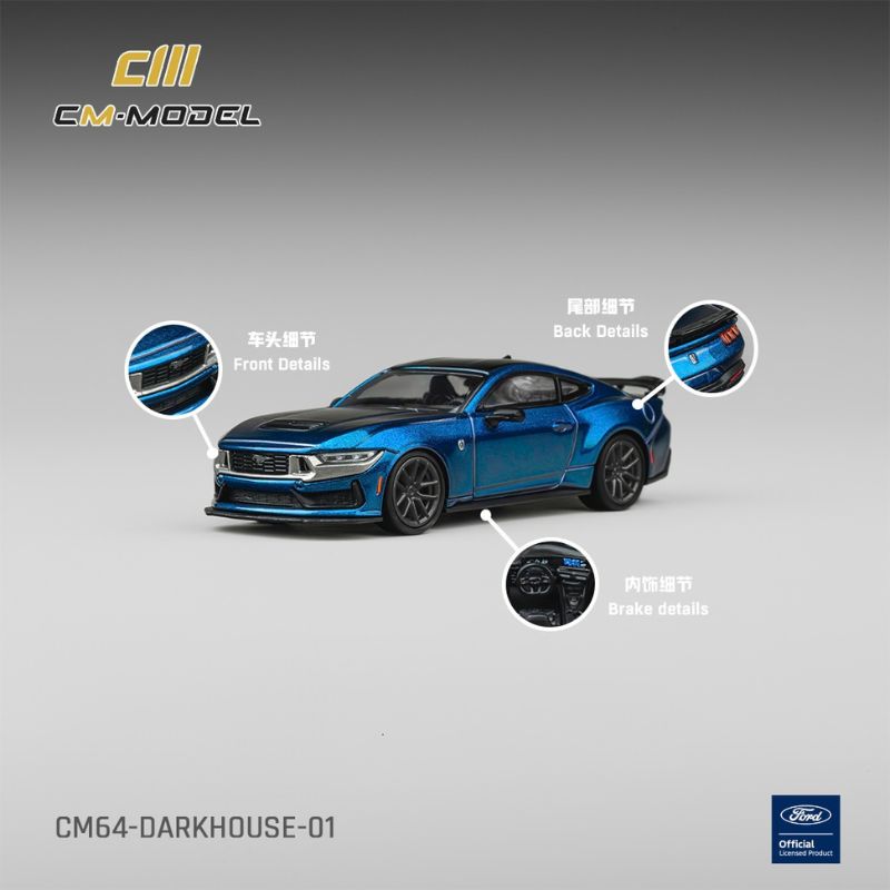 CM Model Ford Mustang Dark Horse Blue Ember Metallic CM Model Ford Mustang Dark Horse Blue Ember Metallic