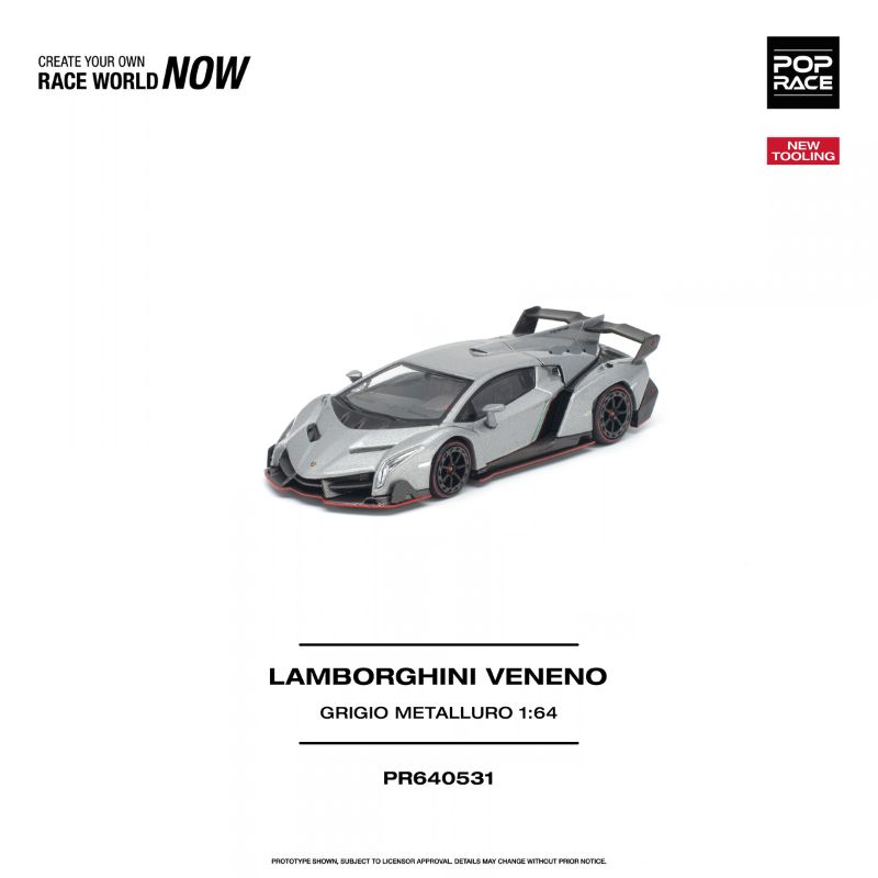 Pop Race Lamborghini Veneno Grigio Metalluro